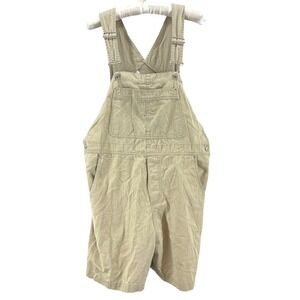 Vintage Casey &‎ Max Shortalls Womens S Tan Cotton Utility Overalls 90s Workwear